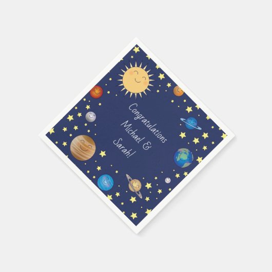 Serviette En Papier Baby shower spatial (Coin)