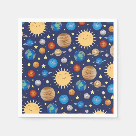 Serviette En Papier Baby shower spatial (Devant)