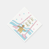 Serviette En Papier Baby shower Standard Napkin "Gold Flamant rose Bab (Coin)