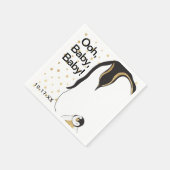 Serviette En Papier Baby shower Standard Napkin "Gold Penguin" (Coin)