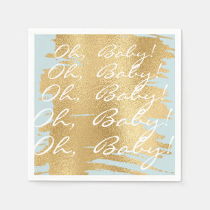 Serviette En Papier Baby shower standard Naples/Classique Gold/Blue