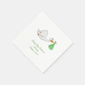 Serviette En Papier Baby shower Stork Green Bundle serviettes (Coin)