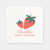 Serviette En Papier Baby shower sucré aux fraises rouges (Devant)