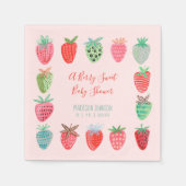 Serviette En Papier Baby shower sucré aux fraises rouges mignon (Devant)