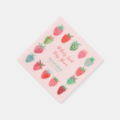 Serviette En Papier Baby shower sucré aux fraises rouges mignon (Coin)