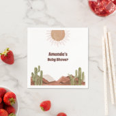 Serviette En Papier Baby shower Sun Desert Cactus Baby shower (En situation)