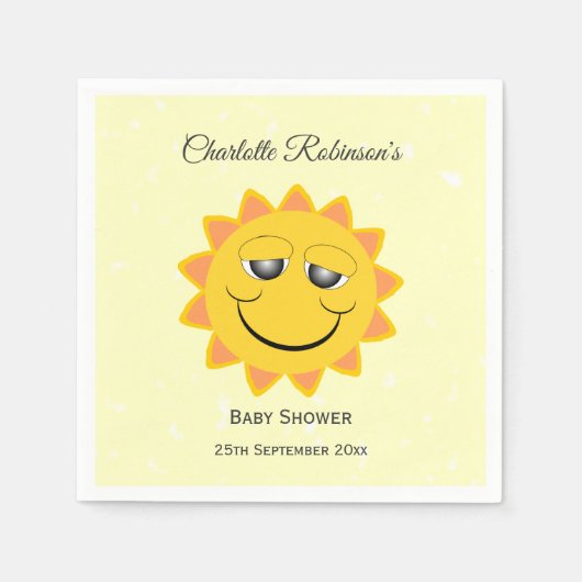 Serviette En Papier Baby shower Sunshine Design (Devant)