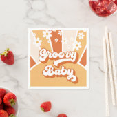 Serviette En Papier Baby shower Sunshine Retro pour bébé super (En situation)