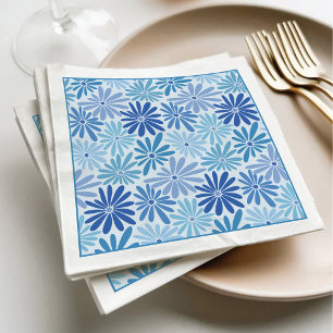 Serviette En Papier Baby shower Super bleu et Turquoise rétro