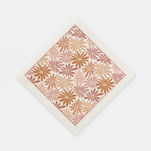 Serviette En Papier Baby shower Super orange et rose rétro (Coin)