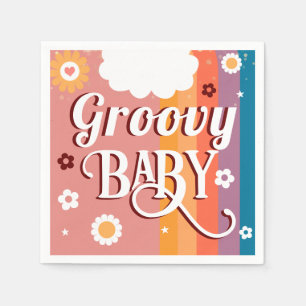 Serviette En Papier Baby shower Super rétro