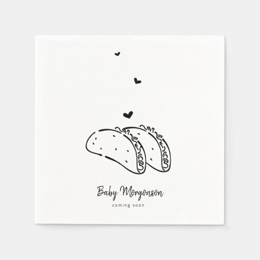 Serviette En Papier Baby shower Tacos Napkin (Devant)