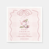 Serviette En Papier Baby shower Tea Party rose (Devant)