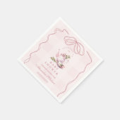 Serviette En Papier Baby shower Tea Party rose (Coin)