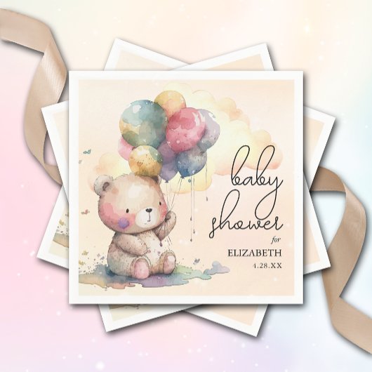 Serviette En Papier Baby shower Teddy Bear