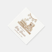 Serviette En Papier Baby shower Teddy Bear | Boho Neutral Pastel (Coin)
