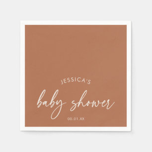 Serviette En Papier Baby Shower Terracotta Automne Rustique