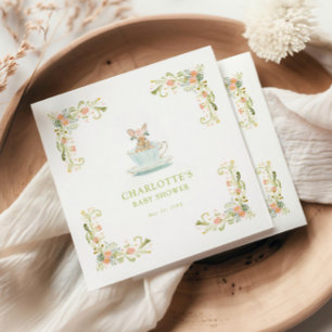 Serviette En Papier Baby Shower Thé de la fête du Lapin de Printemps