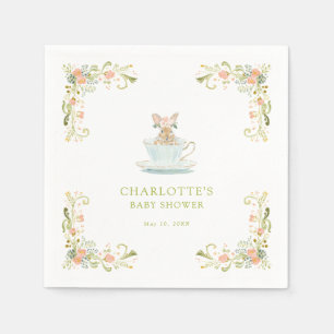 Serviette En Papier Baby Shower Thé de Pâques avec le Lapin de Printem