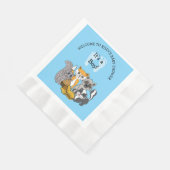 Serviette En Papier Baby Shower Thème Bois pour Garçon   (Coin)