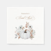 Serviette En Papier Baby Shower Thème Citrouille Blanche Automne  (Devant)