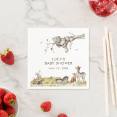Serviette En Papier Baby-Shower Thème Forêt (En situation)