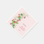 Serviette En Papier Baby Shower Thème Fraise (Coin)