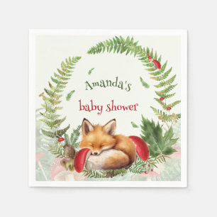 Serviette En Papier Baby shower thème renard et forêt