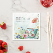 Serviette En Papier Baby Shower Thème Thé Floral (En situation)