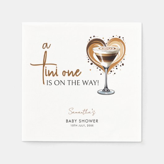 Serviette En Papier Baby shower Tini One Espresso Martini (Devant)