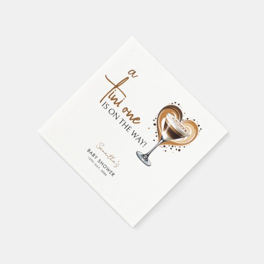 Serviette En Papier Baby shower Tini One Espresso Martini (Coin)