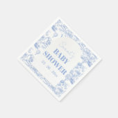 Serviette En Papier Baby shower Toile de Jouy (Coin)