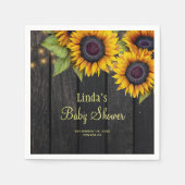 Serviette En Papier Baby shower tournesol bois de canne rustique (Devant)