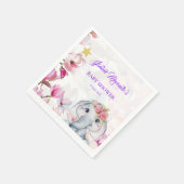 Serviette En Papier Baby Shower Towel with Floral Elephant (Coin)