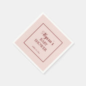 Serviette En Papier Baby shower traditionnel Bourgogne rose rousse (Coin)