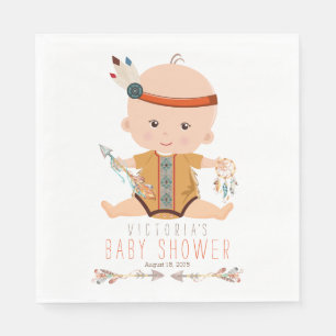 Serviette En Papier Baby shower tribal Boho Napkins