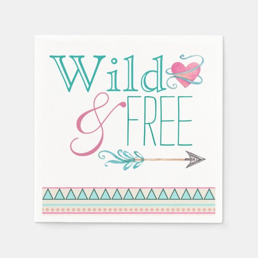 Serviette En Papier Baby shower tribal de filles (Devant)