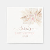 Serviette En Papier Baby shower Tropical rose vif serviettes (Devant)