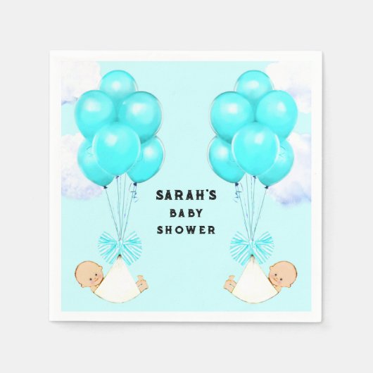 Serviette En Papier Baby shower Twin Boys (Devant)