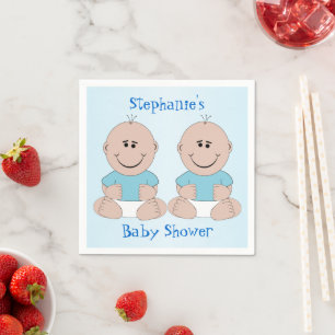 Serviette En Papier Baby shower Twin Boys