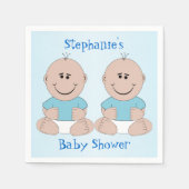 Serviette En Papier Baby shower Twin Boys (Devant)