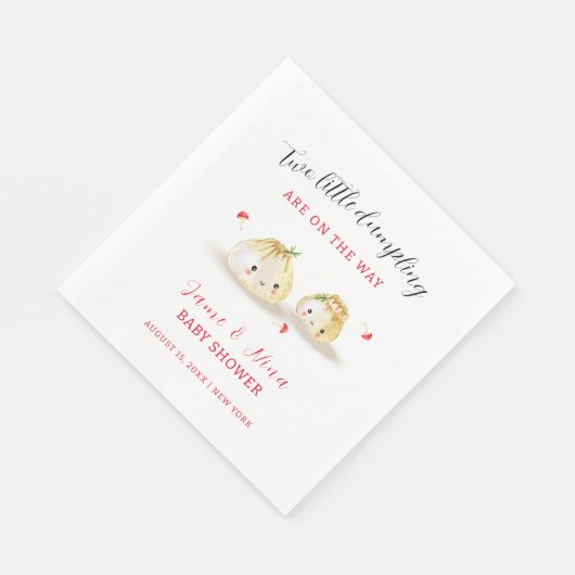 Serviette En Papier Baby shower Twin Cute Dumpling Champignons (Coin)