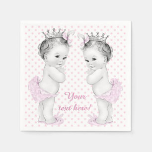 Serviette En Papier Baby shower Twin Girl