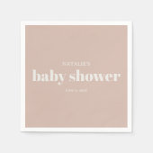 Serviette En Papier Baby-Shower Typographie en grès rose (Devant)