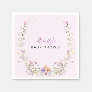 Serviette En Papier Baby Shower Une Petite Fleur Sauvage 
