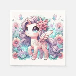 Serviette En Papier Baby shower Unicorn doux en dessin