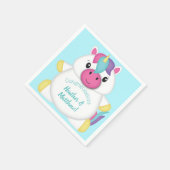 Serviette En Papier Baby shower Unicorn Turquoise (Coin)
