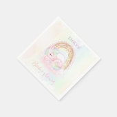Serviette En Papier Baby shower Unicorne Pastel Rainbow Papier serviet (Coin)