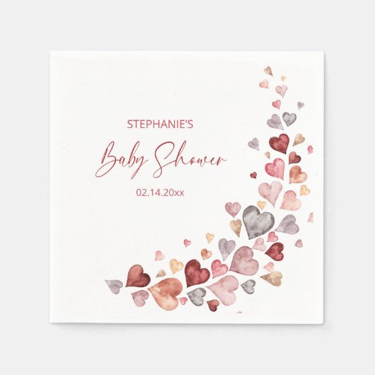 Serviette En Papier Baby shower Valentines de Little Sweetheart (Devant)
