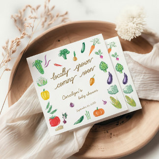 Serviette En Papier Baby shower végétal coloré du marché agricole